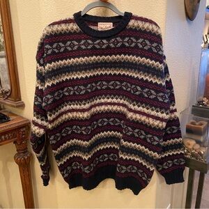 Vintage WOOLRICH Men Multicolor Wool Blend Grandpa Sweater Size XL